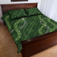 Hawaiian Quilt Quilt Bed Set Pele Hair Hinahina Lei Green Version