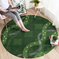 Hawaiian Quilt Round Carpet Pele Hair Hinahina Lei Green Version LT05 - Polynesian Pride