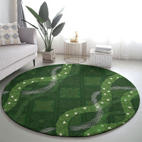 Hawaiian Quilt Round Carpet Pele Hair Hinahina Lei Green Version LT05 - Polynesian Pride