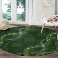 Hawaiian Quilt Round Carpet Pele Hair Hinahina Lei Green Version LT05 - Polynesian Pride