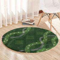 Hawaiian Quilt Round Carpet Pele Hair Hinahina Lei Green Version LT05 - Polynesian Pride