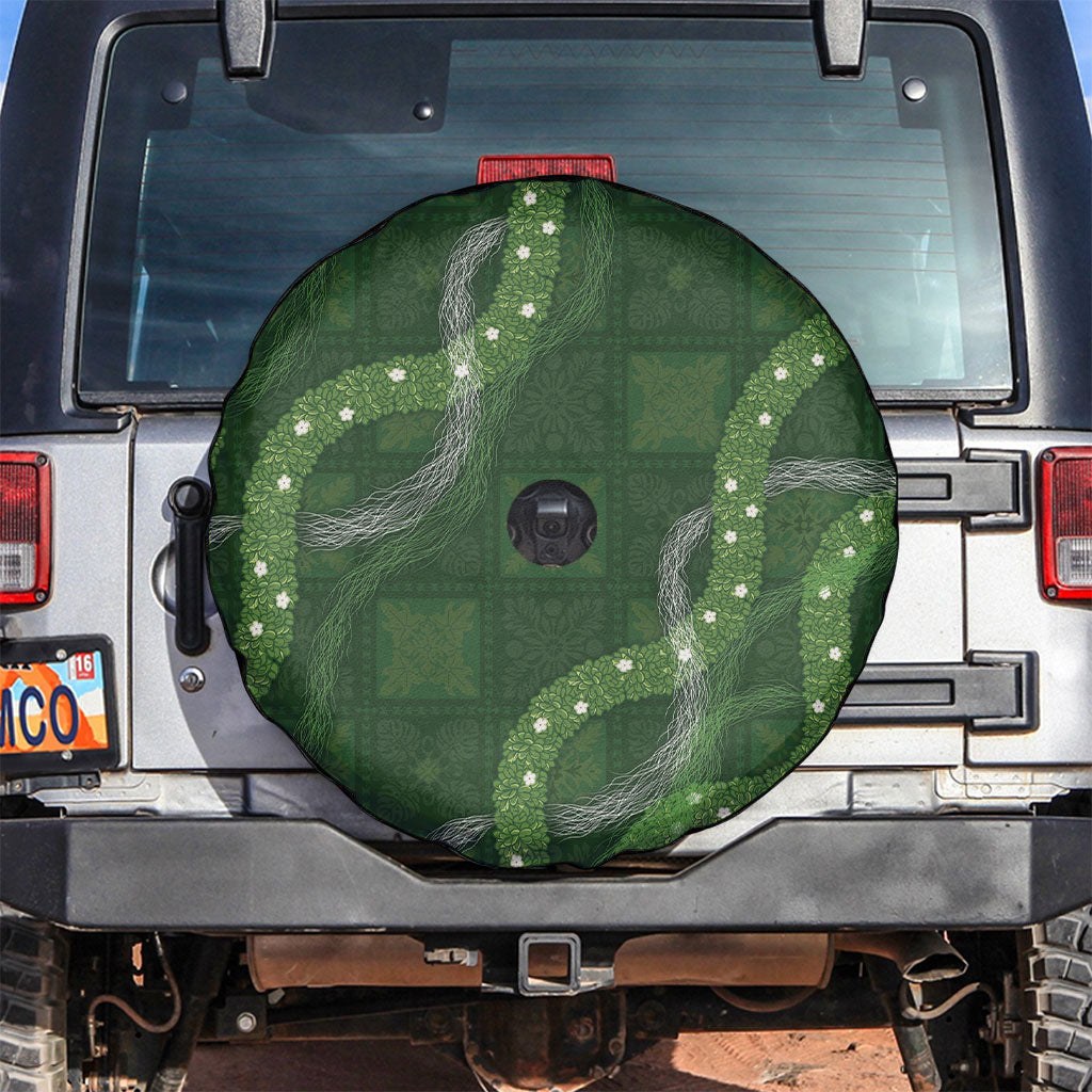 Hawaiian Quilt Spare Tire Cover Pele Hair Hinahina Lei Green Version LT05 Green - Polynesian Pride