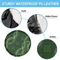 Hawaiian Quilt Spare Tire Cover Pele Hair Hinahina Lei Green Version LT05 - Polynesian Pride