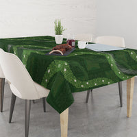 Hawaiian Quilt Tablecloth Pele Hair Hinahina Lei Green Version