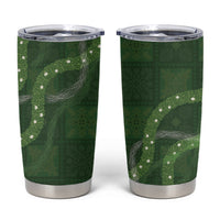 Hawaiian Quilt Tumbler Cup Pele Hair Hinahina Lei Green Version LT05 Green - Polynesian Pride
