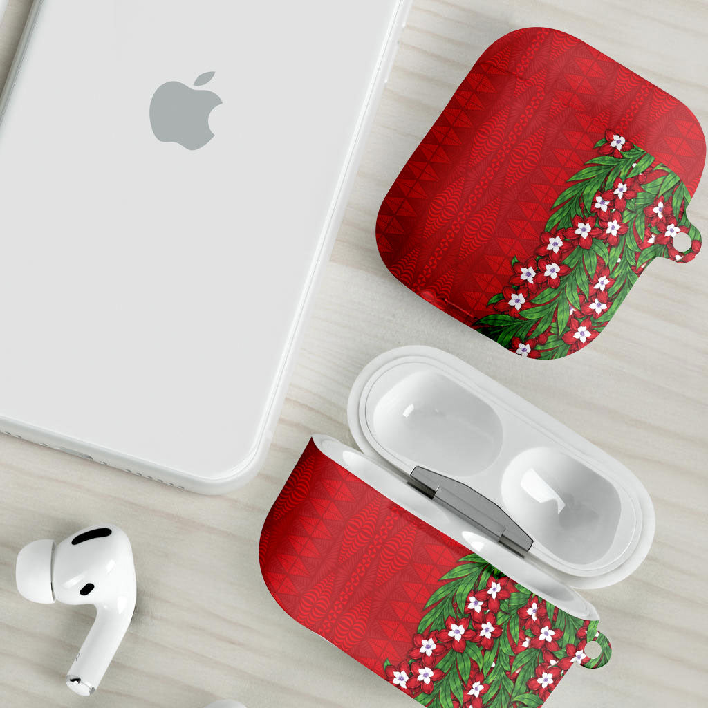 Tonga Language Week AirPods Case Heilala Floral Red