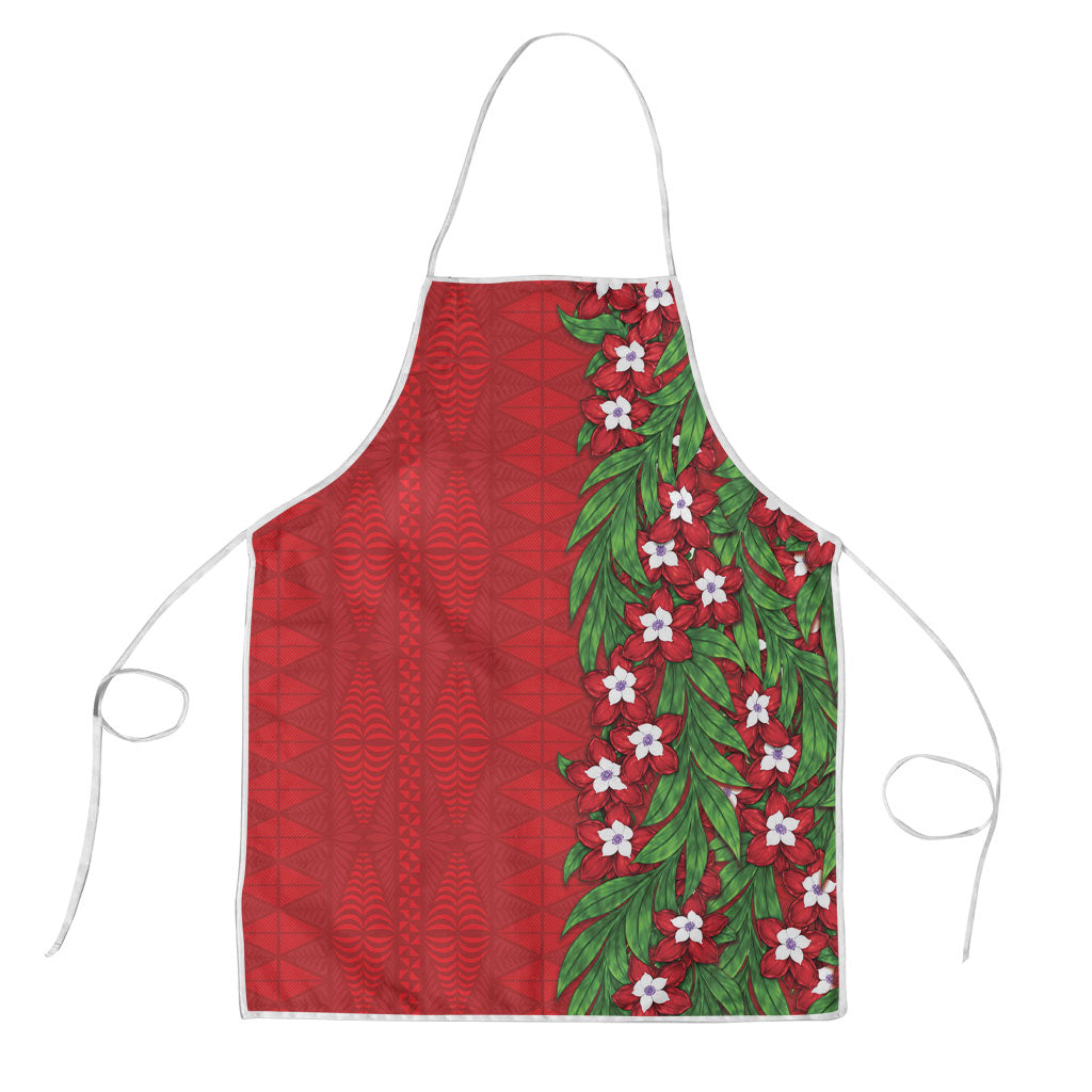 Tonga Language Week Apron Heilala Floral Red