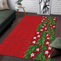 Tonga Language Week Area Rug Heilala Floral Red