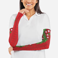Tonga Language Week Arm Sleeves Heilala Floral Red LT05 - Polynesian Pride