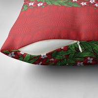 Tonga Language Week Pillow Cover Heilala Floral Red LT05 - Polynesian Pride