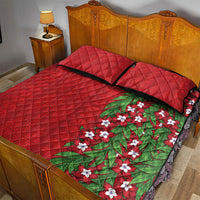 Tonga Language Week Quilt Bed Set Heilala Floral Red