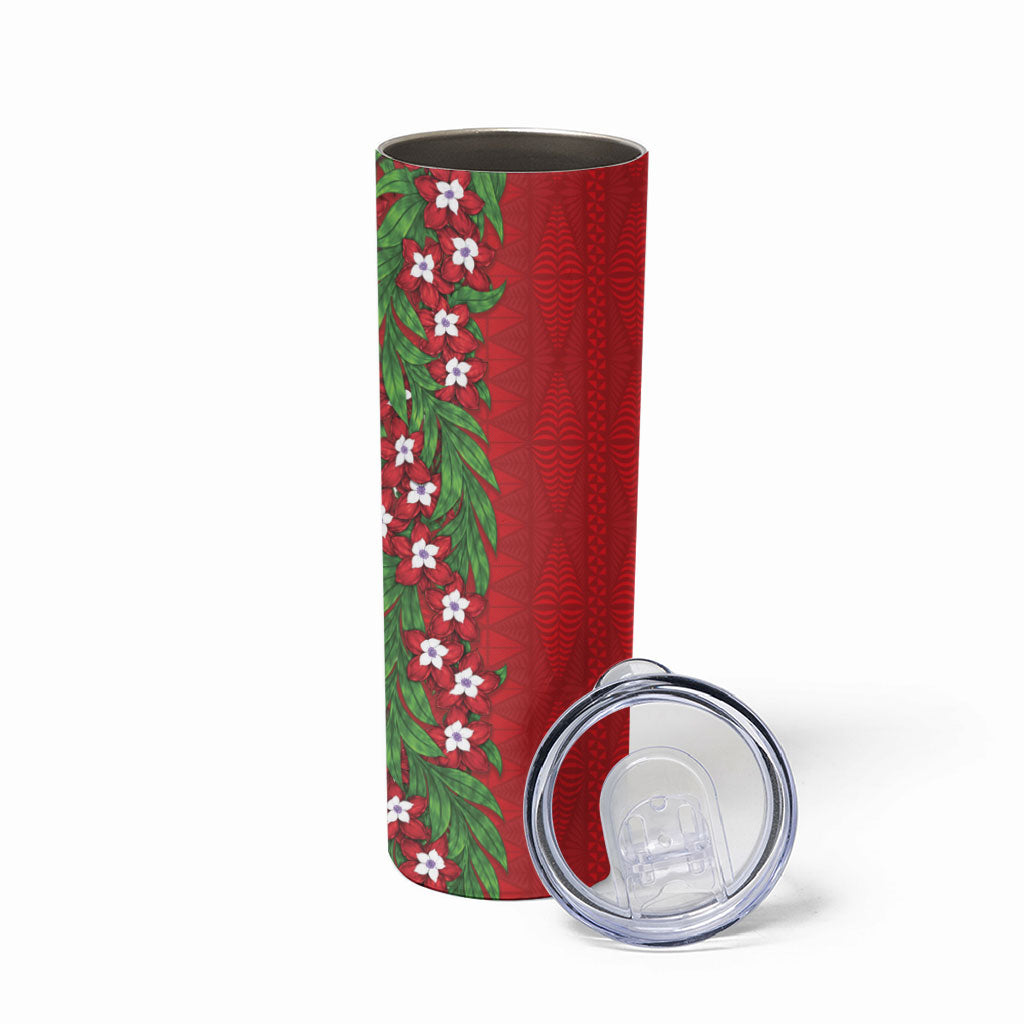 Tonga Language Week Skinny Tumbler Heilala Floral Red
