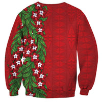 Tonga Language Week Sweatshirt Heilala Floral Red LT05 - Polynesian Pride