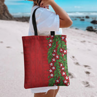Tonga Language Week Tote Bag Heilala Floral Red LT05 - Polynesian Pride