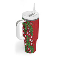 Tonga Language Week Tumbler With Handle Heilala Floral Red