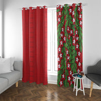 Tonga Language Week Window Curtain Heilala Floral Red