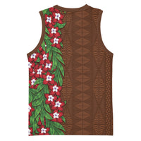 Tonga Language Week Basketball Jersey Heilala Floral Brown