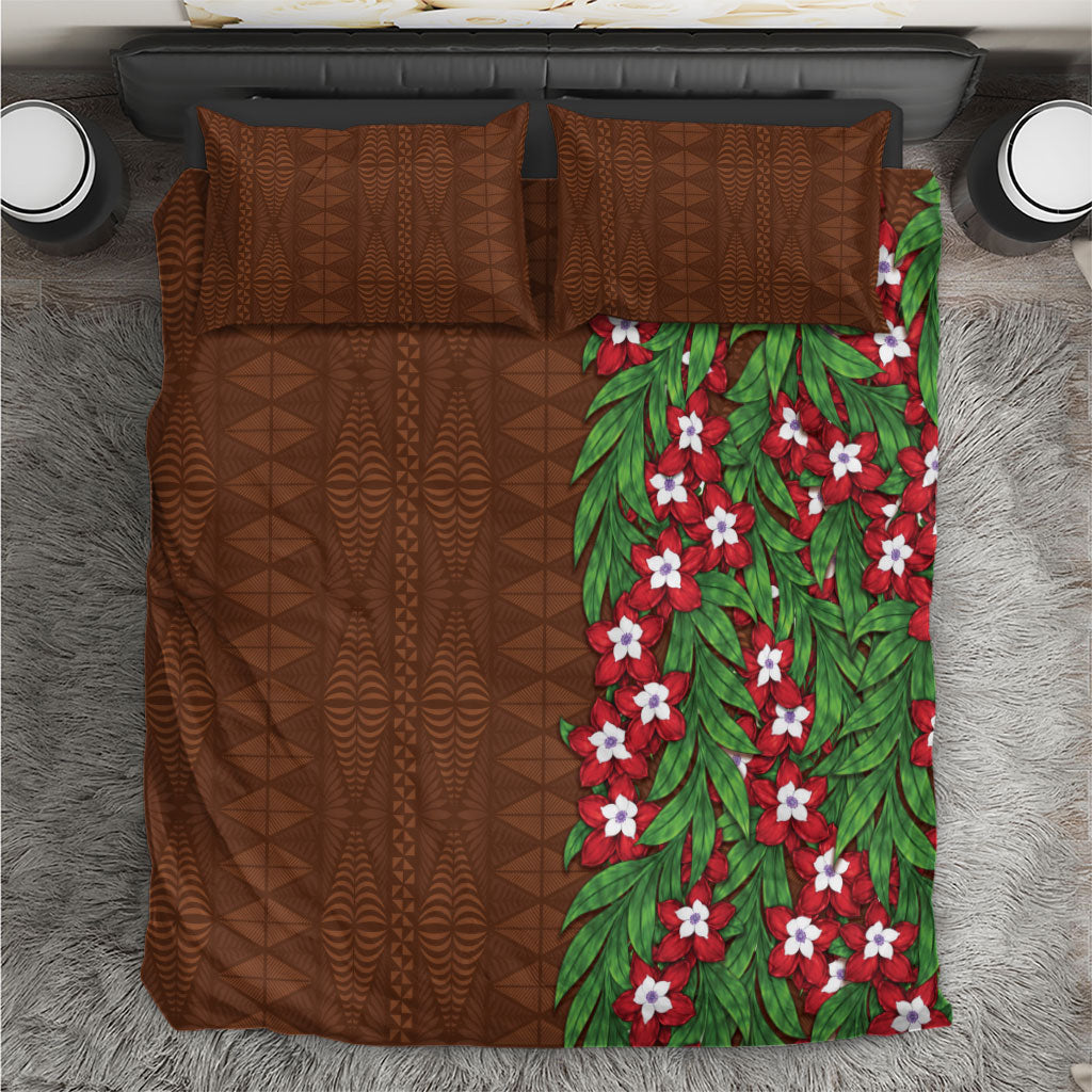 Tonga Language Week Bedding Set Heilala Floral Brown