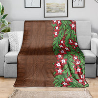 Tonga Language Week Blanket Heilala Floral Brown