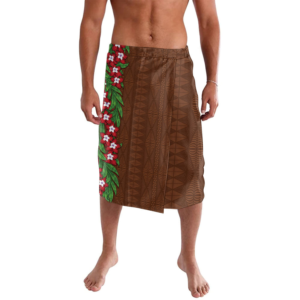 Tonga Language Week Lavalava Heilala Floral Brown