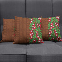 Tonga Language Week Pillow Cover Heilala Floral Brown LT05 - Polynesian Pride