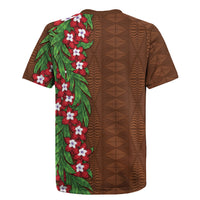 Tonga Language Week Rugby Jersey Heilala Floral Brown