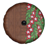 Tonga Language Week Spare Tire Cover Heilala Floral Brown