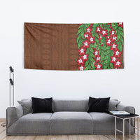 Tonga Language Week Tapestry Heilala Floral Brown