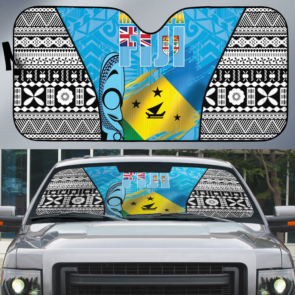 Malampa Fiji Day 2026 Auto Sun Shade Unique Style LT05 Blue - Polynesian Pride