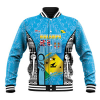 Personalised Malampa Fiji Day 2026 Baseball Jacket Unique Style LT05 Unisex Blue - Polynesian Pride