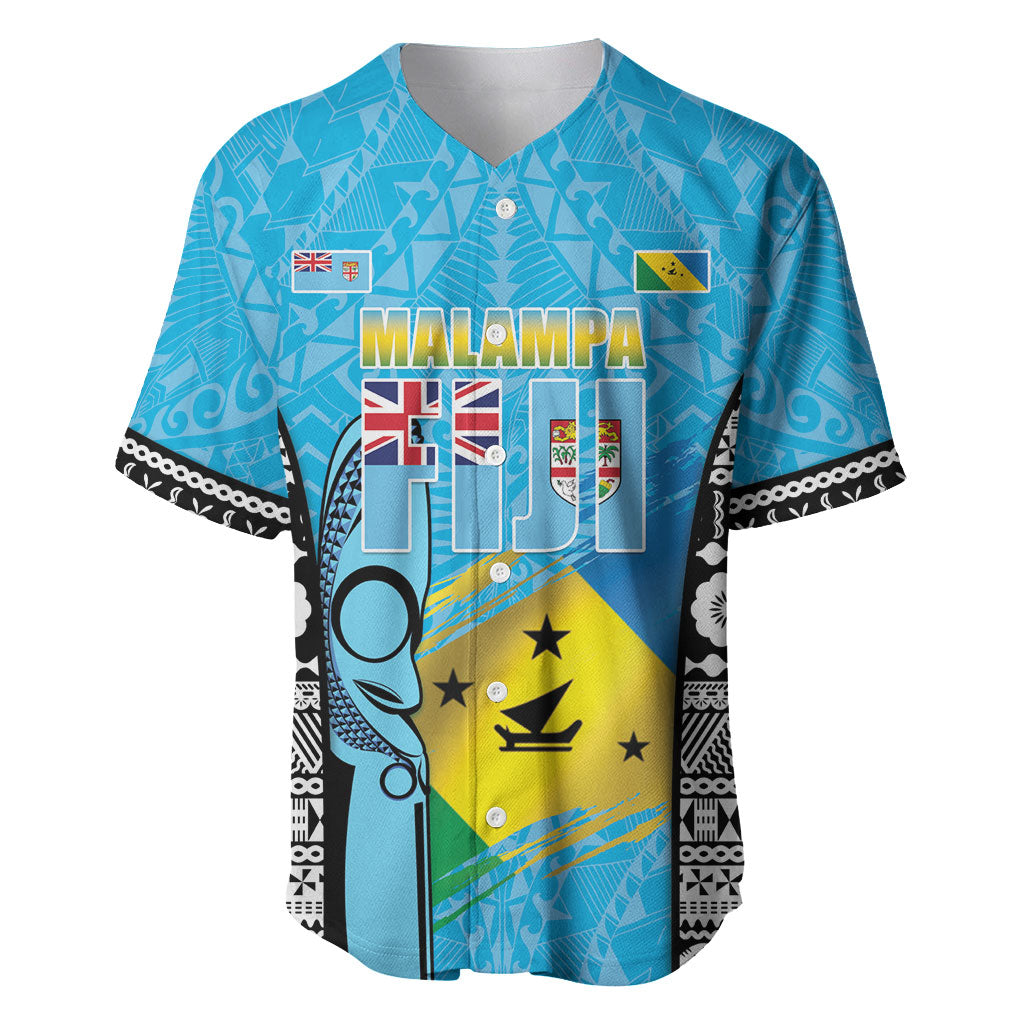 Personalised Malampa Fiji Day 2026 Baseball Jersey Unique Style LT05 Blue - Polynesian Pride