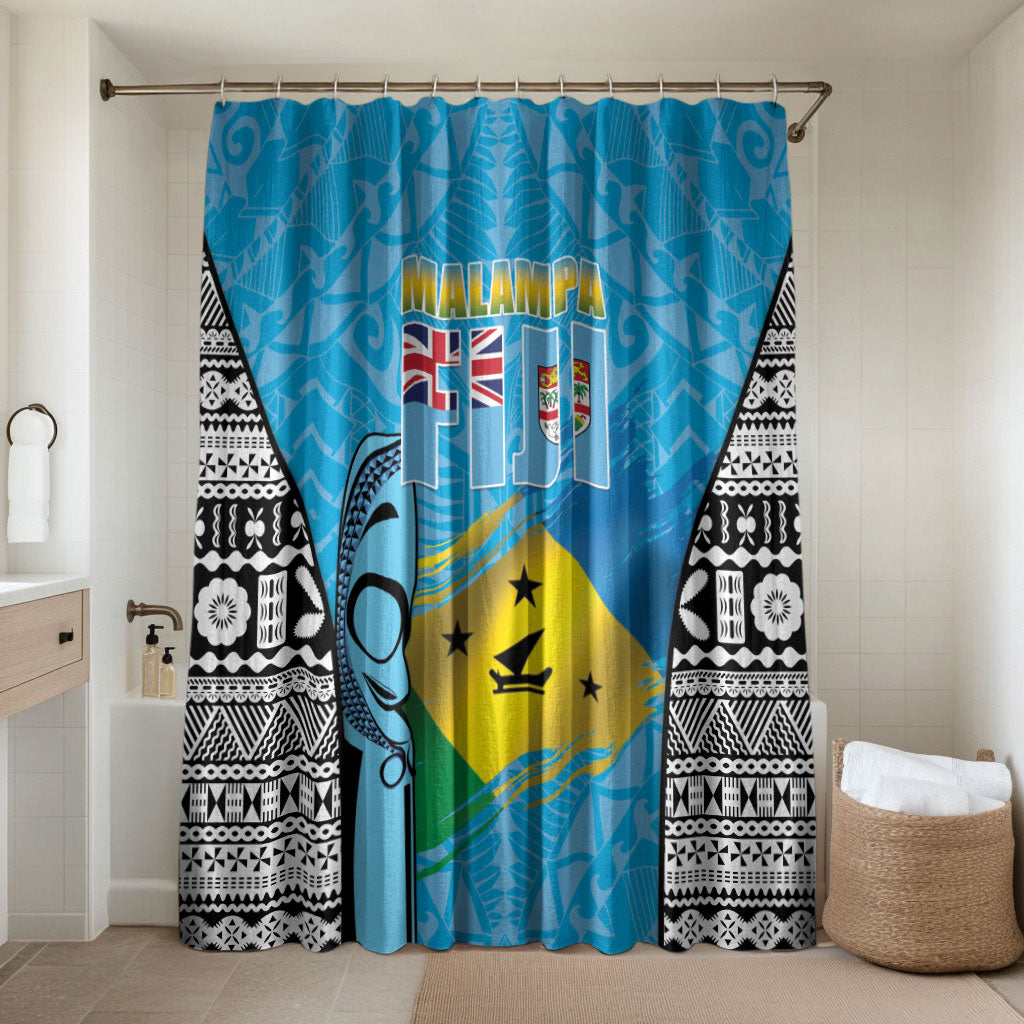 Malampa Fiji Day 2026 Bathroom Set Unique Style LT05 Shower Curtain Only Blue - Polynesian Pride