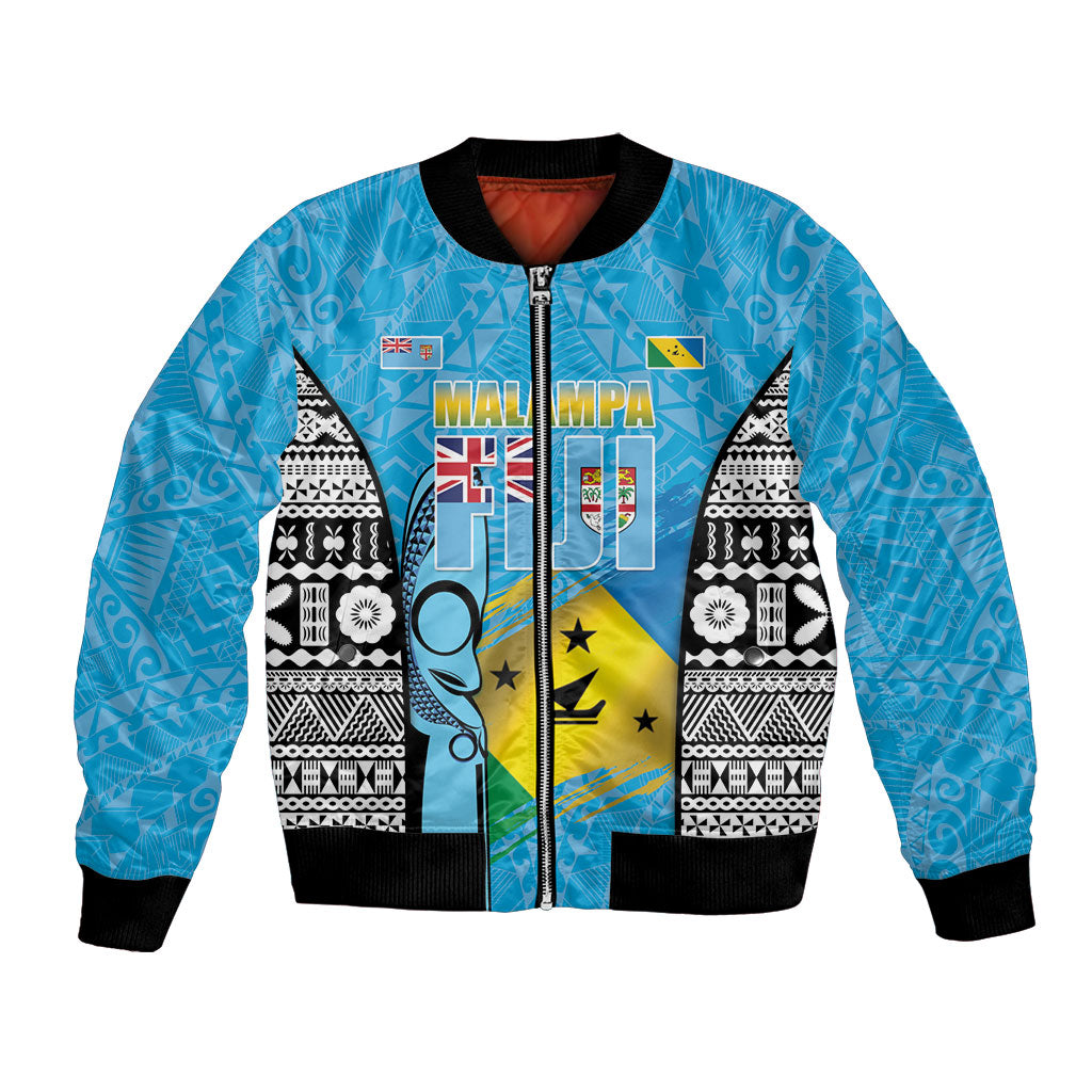 Personalised Malampa Fiji Day 2026 Bomber Jacket Unique Style LT05 Unisex Blue - Polynesian Pride