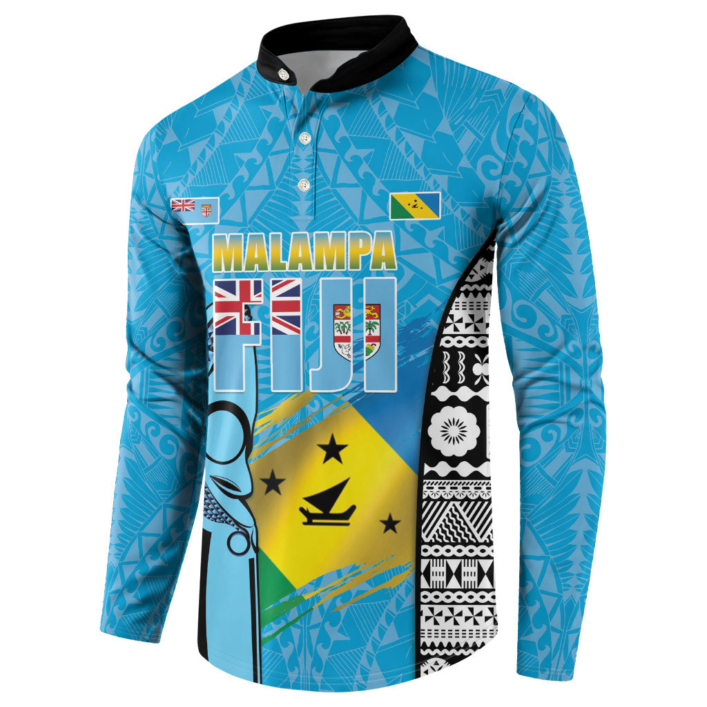 Personalised Malampa Fiji Day 2026 Button Sweatshirt Unique Style LT05 - Polynesian Pride