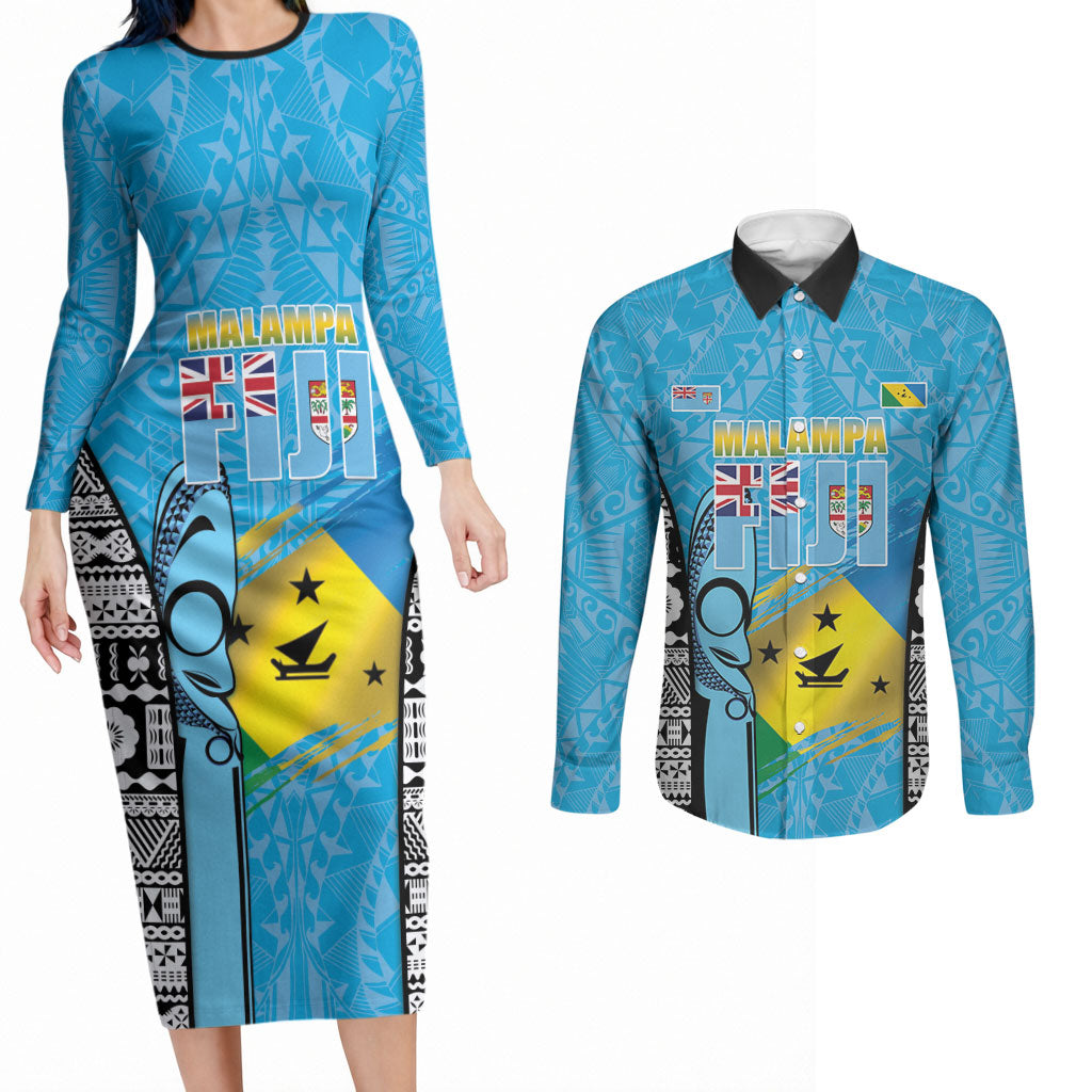 Personalised Malampa Fiji Day 2026 Couples Matching Long Sleeve Bodycon Dress and Long Sleeve Button Shirt Unique Style