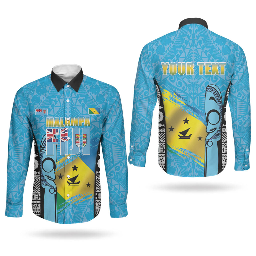 Personalised Malampa Fiji Day 2026 Couples Matching Off Shoulder Short Dress and Long Sleeve Button Shirt Unique Style LT05 - Polynesian Pride