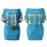 Personalised Malampa Fiji Day 2026 Couples Matching Off Shoulder Short Dress and Long Sleeve Button Shirt Unique Style LT05 - Polynesian Pride