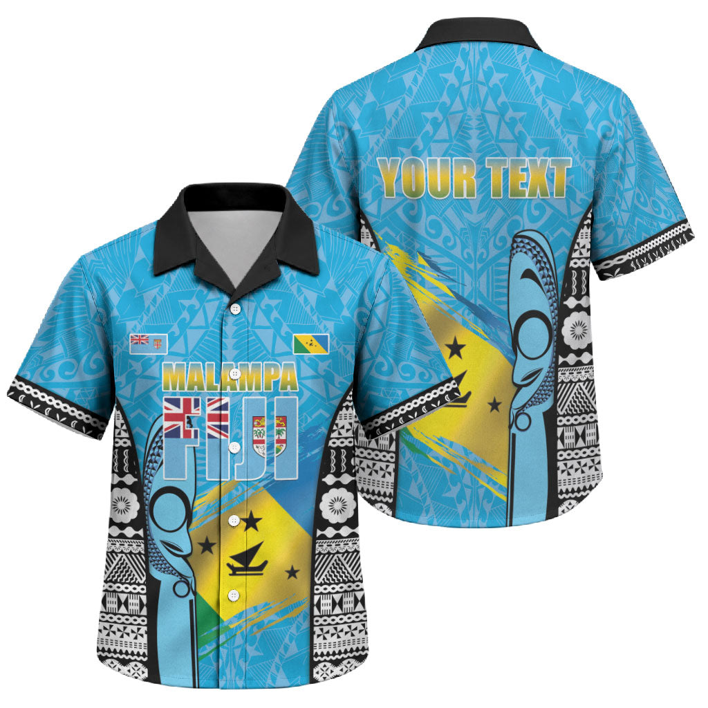 Personalised Malampa Fiji Day 2026 Family Matching Puletasi and Hawaiian Shirt Unique Style LT05 Son's Shirt Blue - Polynesian Pride