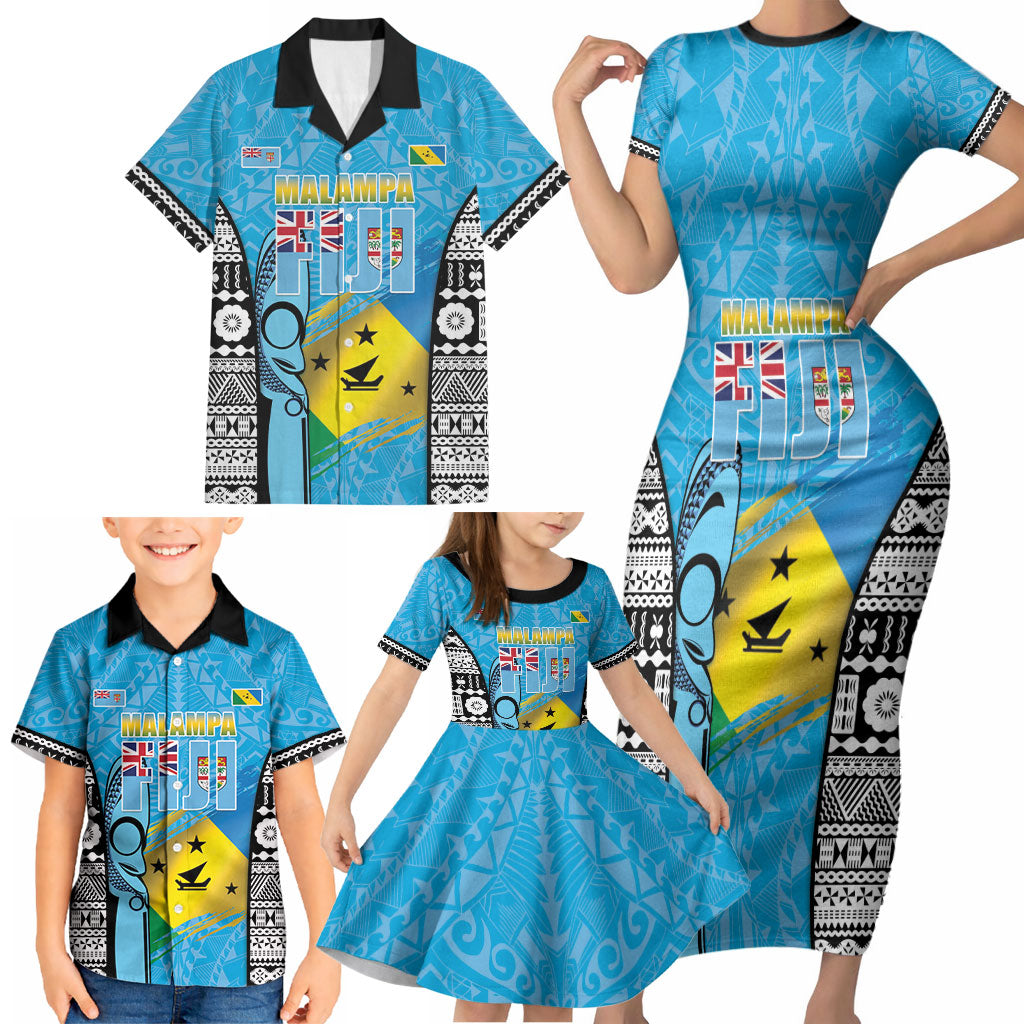 Personalised Malampa Fiji Day 2026 Family Matching Short Sleeve Bodycon Dress and Hawaiian Shirt Unique Style