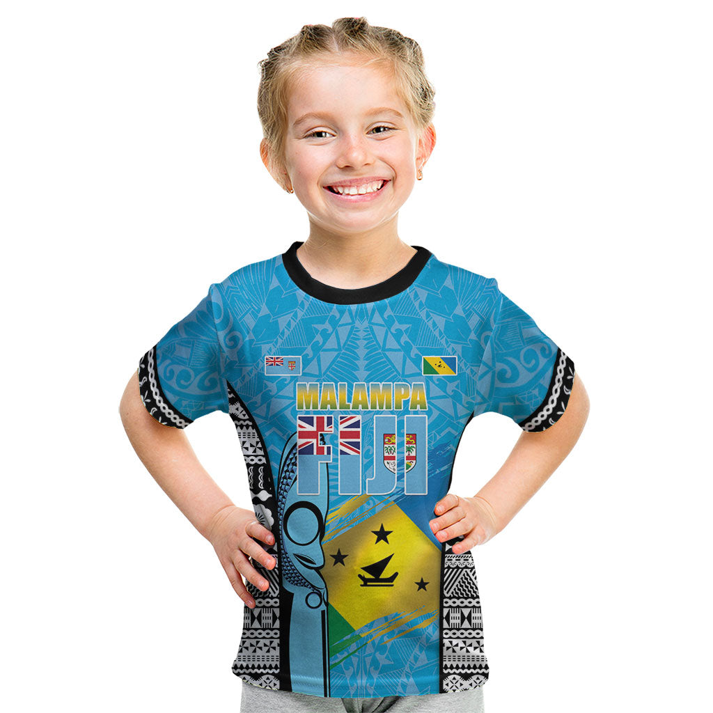 Personalised Malampa Fiji Day 2026 Kid T Shirt Unique Style LT05 Blue - Polynesian Pride