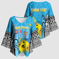 Personalised Malampa Fiji Day 2026 Kimono Sleeve Blouse Unique Style LT05 - Polynesian Pride