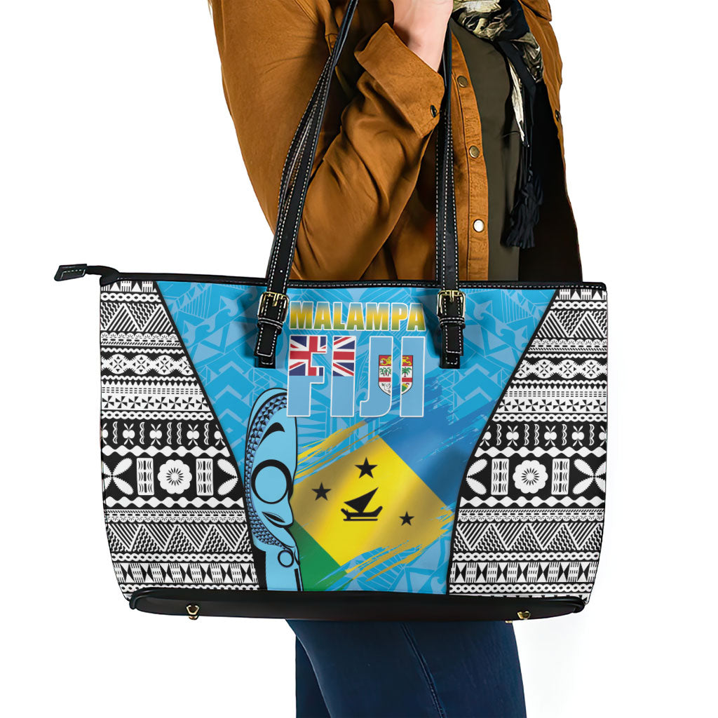 Malampa Fiji Day 2026 Leather Tote Bag Unique Style LT05 - Polynesian Pride
