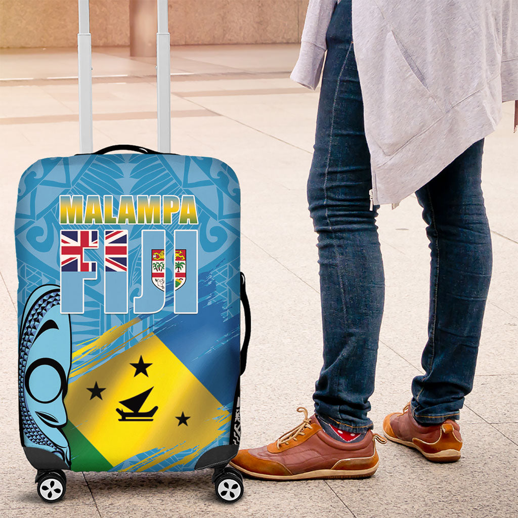 Malampa Fiji Day 2026 Luggage Cover Unique Style LT05 Blue - Polynesian Pride