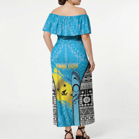 Personalised Malampa Fiji Day 2026 Off Shoulder Maxi Dress Unique Style LT05 - Polynesian Pride