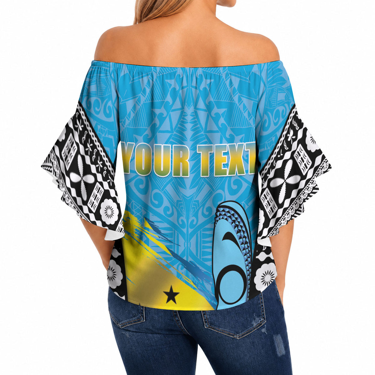 Personalised Malampa Fiji Day 2026 Off Shoulder Wrap Waist Top Unique Style LT05 - Polynesian Pride