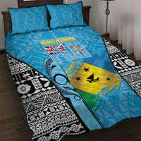 Malampa Fiji Day 2026 Quilt Bed Set Unique Style LT05 Blue - Polynesian Pride