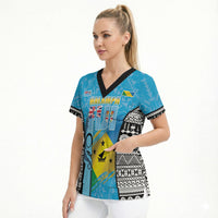 Personalised Malampa Fiji Day 2026 Scrub Top Unique Style LT05 - Polynesian Pride