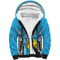 Personalised Malampa Fiji Day 2026 Sherpa Hoodie Unique Style LT05 Unisex Blue - Polynesian Pride