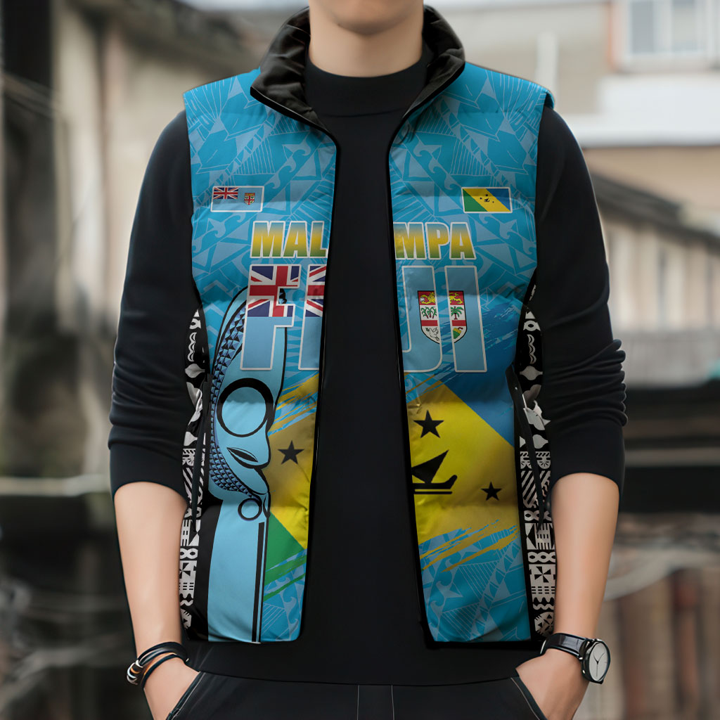 Personalised Malampa Fiji Day 2026 Sleeveless Puffer Jacket Unique Style LT05 - Polynesian Pride