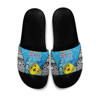 Malampa Fiji Day 2026 Slide Sandals Unique Style LT05 Blue - Polynesian Pride